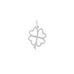 Pendentif koulmia trefle diamante or blanc