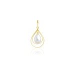 Pendentif martyna or jaune perle de culture