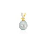 Pendentif nilma or jaune perle de culture de tahiti et diamant Pendentif nilma or jaune perle de culture de tahiti et diamant