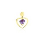 Pendentif or jaune gurvan amethyste