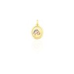 Pendentif vierge a l'enfant ovale or jaune Pendentif vierge a l'enfant ovale or jaune