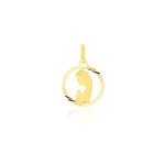 Pendentif vierge rond diamante or jaune Pendentif vierge rond diamante or jaune
