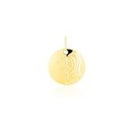 Pendentif vierge rond or jaune