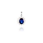 Pendentif vladimir or blanc saphir et diamant