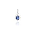 Pendentif vladimir or blanc saphir et diamant Pendentif vladimir or blanc saphir et diamant