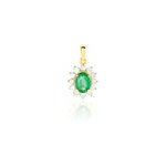Pendentif vladimir or jaune emeraude et diamant