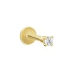 Piercing de labret or jaune catala oxyde de zirconium