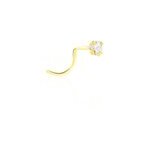 Piercing de nez fethi serti griffe or jaune oxyde de zirconium Piercing de nez fethi serti griffe or jaune oxyde de zirconium