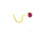Piercing de nez friea serti griffe or jaune rubis