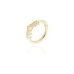 Piercing d'oreille or jaune ailanta oxydes de zirconium