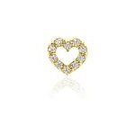 Piercing d'oreille or jaune alchemille oxydes de zirconium