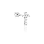 Piercing d'oreille unitaire argent blanc cleve oxyde de zirconium